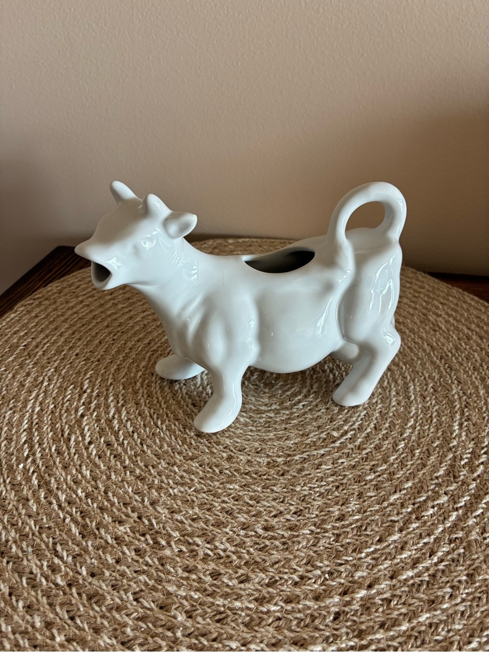 White Ceramic Cow Creamer/Decor EUC!